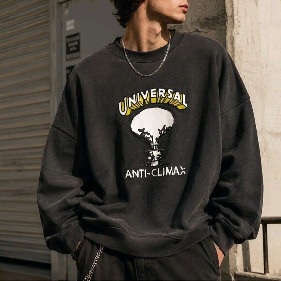 Universal Other - Brain Dead Universal Anti-Climax Graphic Crewneck Sweatshirt Black XL